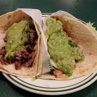 Grilled steak and grilled chicken tacos