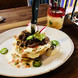 Nachos la Villita with birria