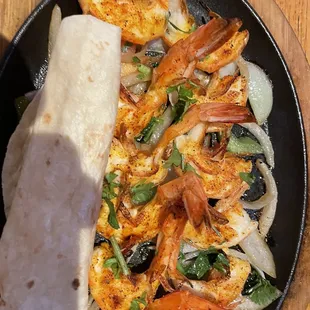 Shrimp fajitas