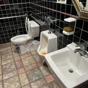 clean and spacious men&apos;s room