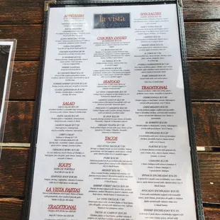 menu