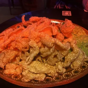 Pork rinds, and guac
