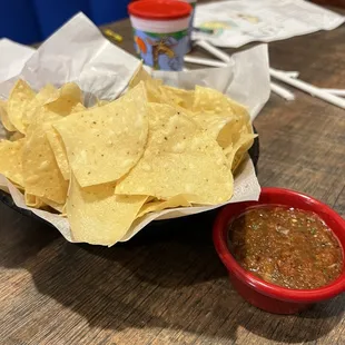 Complimentary chip and salsa