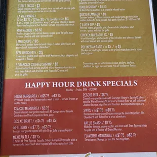 Happy Hour Menu