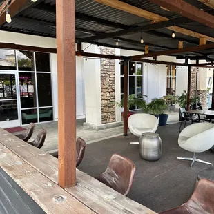 the outside seating area