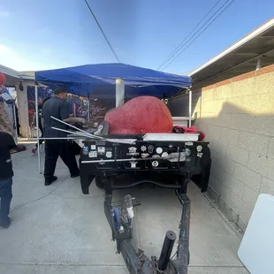 Pizza oven trailer doing some catering