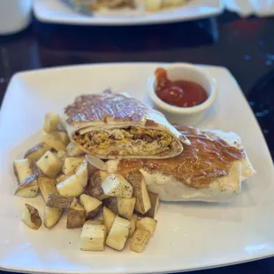 Caliburrito with potatoes.