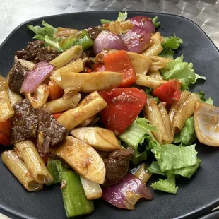 shaken beef pasta