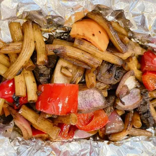 Shaken beef with macaroni...soooo good. Looks better than the menu picture and it smells amazing.