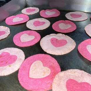 Heart tortillas for valentines