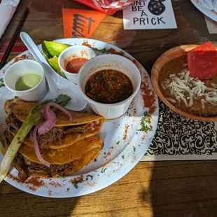 2 Piece Quesabirrias Side of Beans