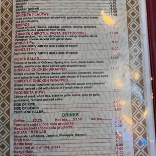 menu