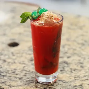 a glass of drink