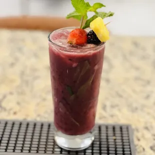 a fruit smoothie