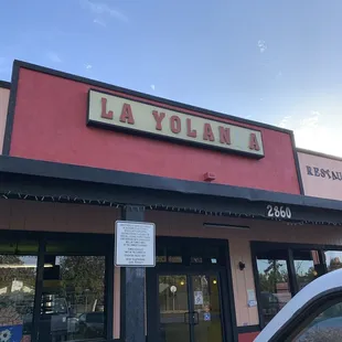 the front of the restaurant