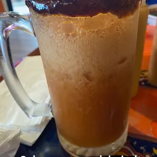 Spicy mango michelada
