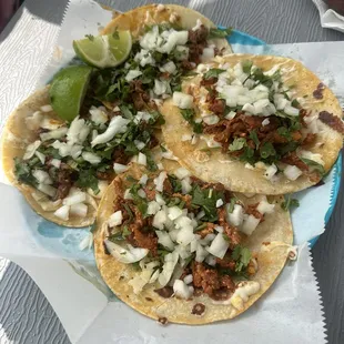 Pastor and asada tacos
