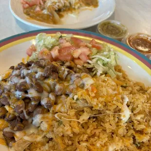 Burrito bowl and chicken tamale