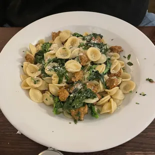 Dinner Special - Orecchiette Pasta with Oil, Sausage, and Broccolini