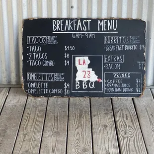 Breakfast options 4am-9am