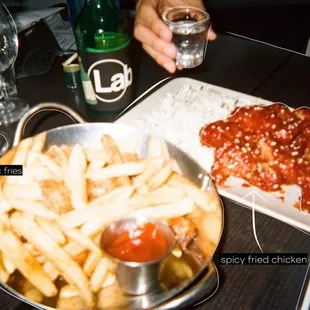 Yes or Yes Garlic Fries and Cheesy Spicy Fried Chicken