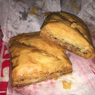 The baklava is TO DIE FOR. Each one of those humongous squares is $5. I never get less than 2 at a time. Yum.