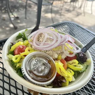 Italian Tuna Salad on greens