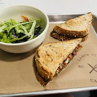 Savory Shroom Sandwich and side salad