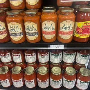 a variety of sauces