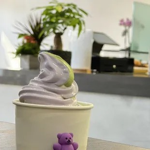 Ube coconut and jasmine matcha swirl