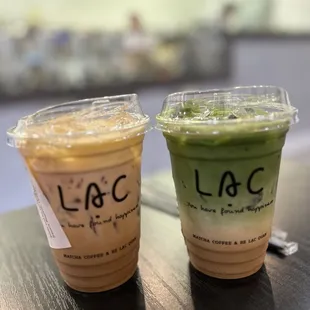 Egg cream coffee (left)  L.A.C (right)