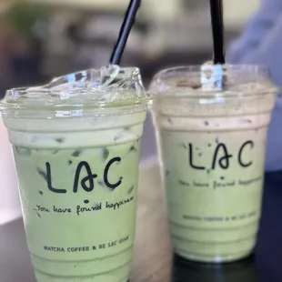 House cream matcha and hojicha matcha