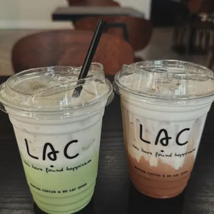 Pandan milk and muoi muoi coffee