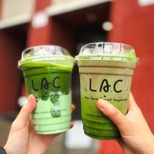 pandan matcha, hojicha cream matcha