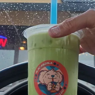 Matcha Milk Tea w/Boba