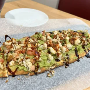 Lump Crab Flatbread with Avocado &amp; Tomatoes