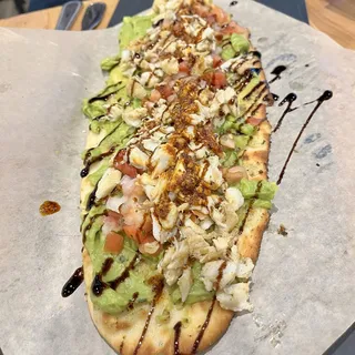 Lump Crab Flatbread with Avocado & Tomatoes