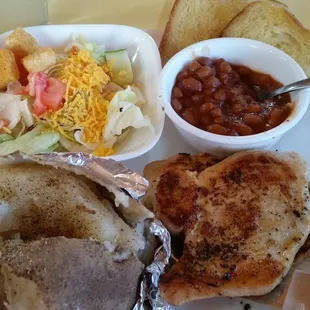 So many choices for dinner or supper. The one shown is grilled chicken and it is outstanding.  I highly recommend it.