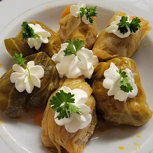 Stuffed Cabbages w/ sour cream, DELIGHTFUL!