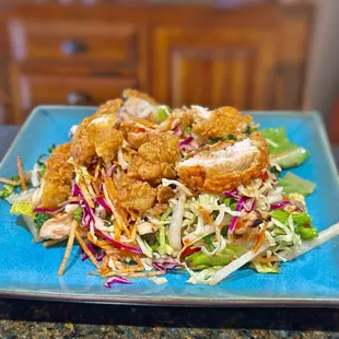 Vietnamese Chicken Salad (topped it w/a cut up fried chicken tender) *was a pick up order