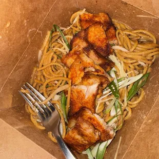 Garlic noodles w/ pork belly