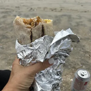 Fried chicken burrito