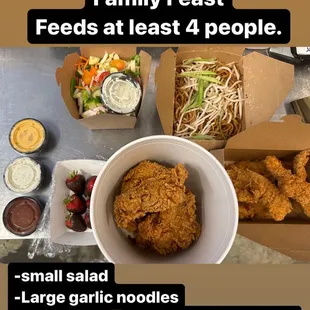 Family feast feeds 4