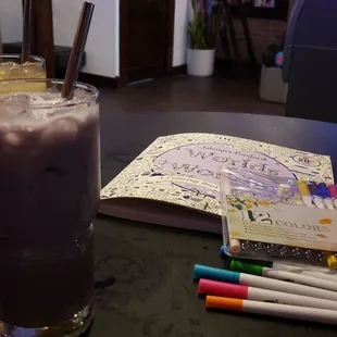 Coloring books and other games available to keep things fun!