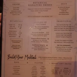 The menu