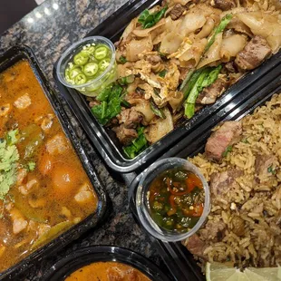 Tom Yum, Pad See Ew and Pineapple Fried Rice - all so delicious!