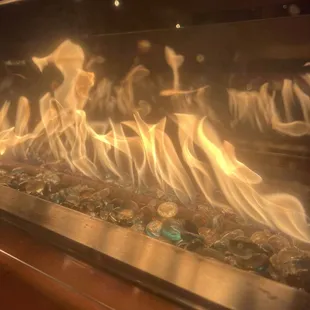 Outside fire pit table