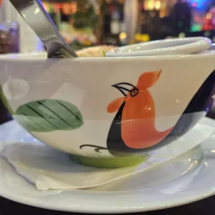 6/12/2024 - An amazing meal at Ladda Thai. This is the salmon avocado bowl in a traditional Lao bowl.