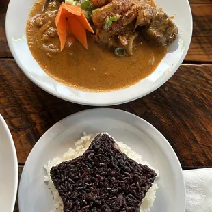 three plates of food