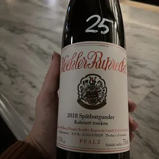 German Pinot Noir which came highly suggested!